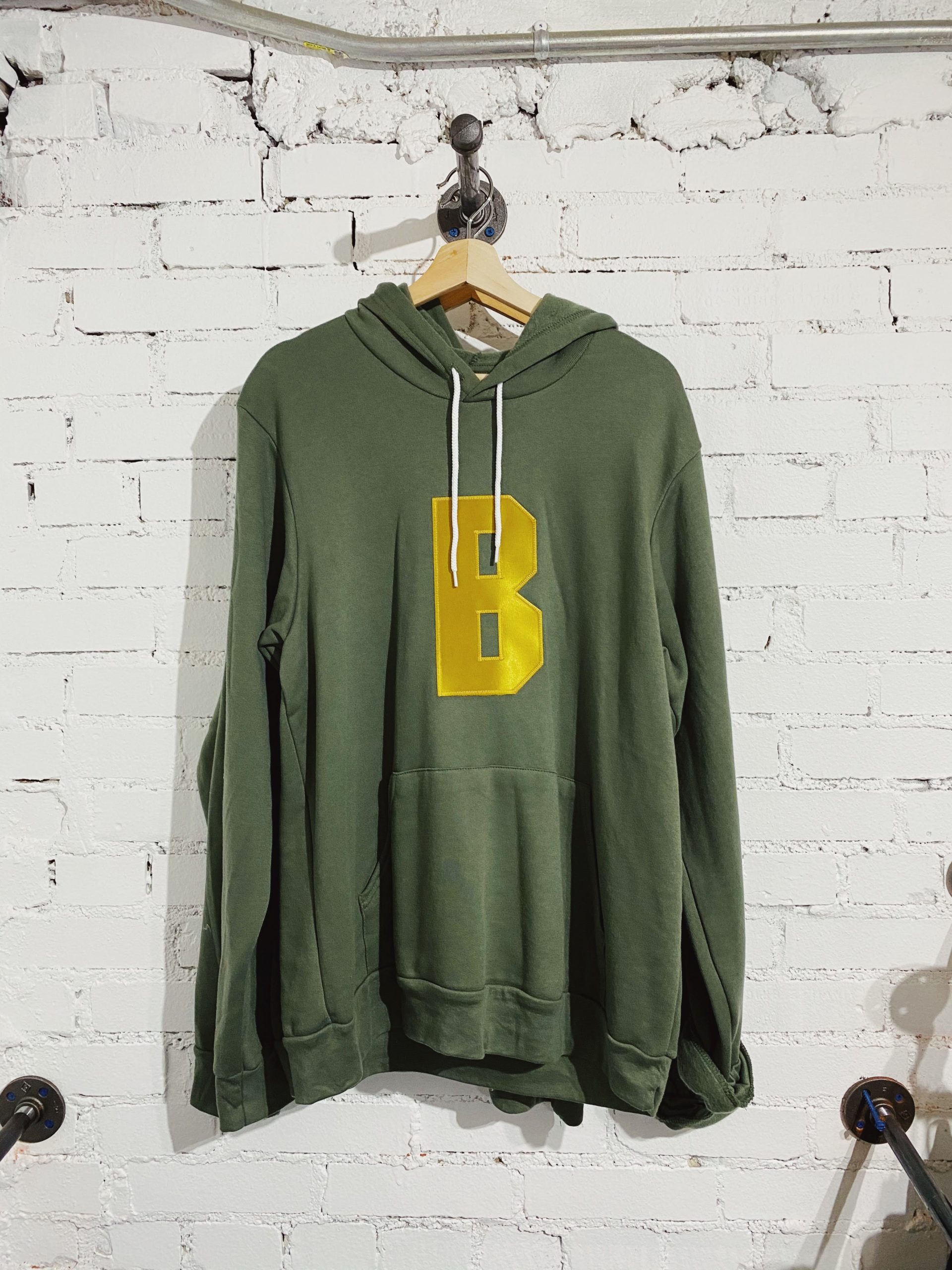 Buford 'B' (gold On Green) Embroidered Hoodie - EM Local