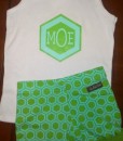 apple green and mint hexagon shirt