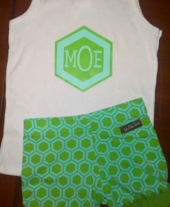 apple green and mint hexagon shirt