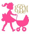 girl and stroller picture only