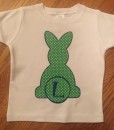 Boy Version.  Single initial or three letter monogram.  Green with White Polka Dot (vinyl 1) Royal Blue (vinyl 2)