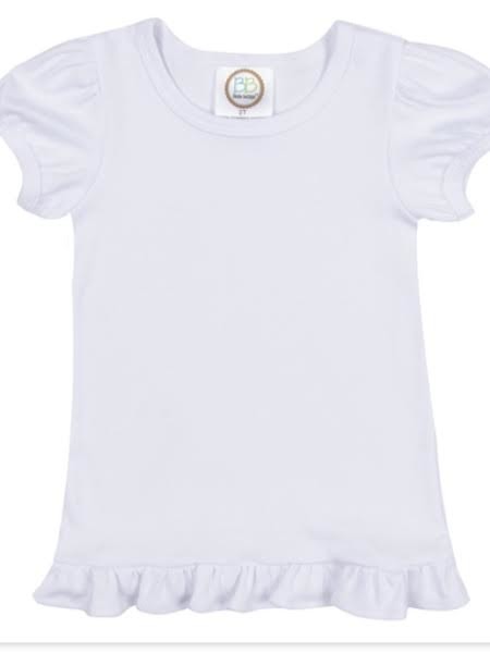 Short Sleeve Ruffle Bottom Shirt.   See "Ruffle Tee" chart for measurements
