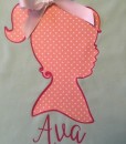 Young Girl Face with Personalization and white bow.