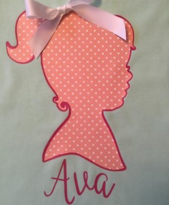 Young Girl Face with Personalization and white bow.