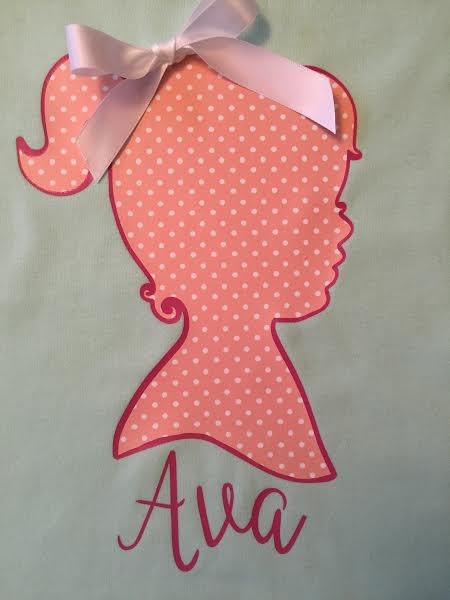 Young Girl Face with Personalization and white bow.