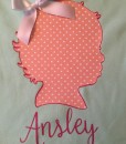 Baby Girl Silhouette with Personalization with White Bow.