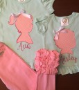 Silhouette Girl Sister Set with Sew Sassy Boutique Peach icings.