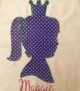 Silhouette Young Girl Long Ponytail with Crown