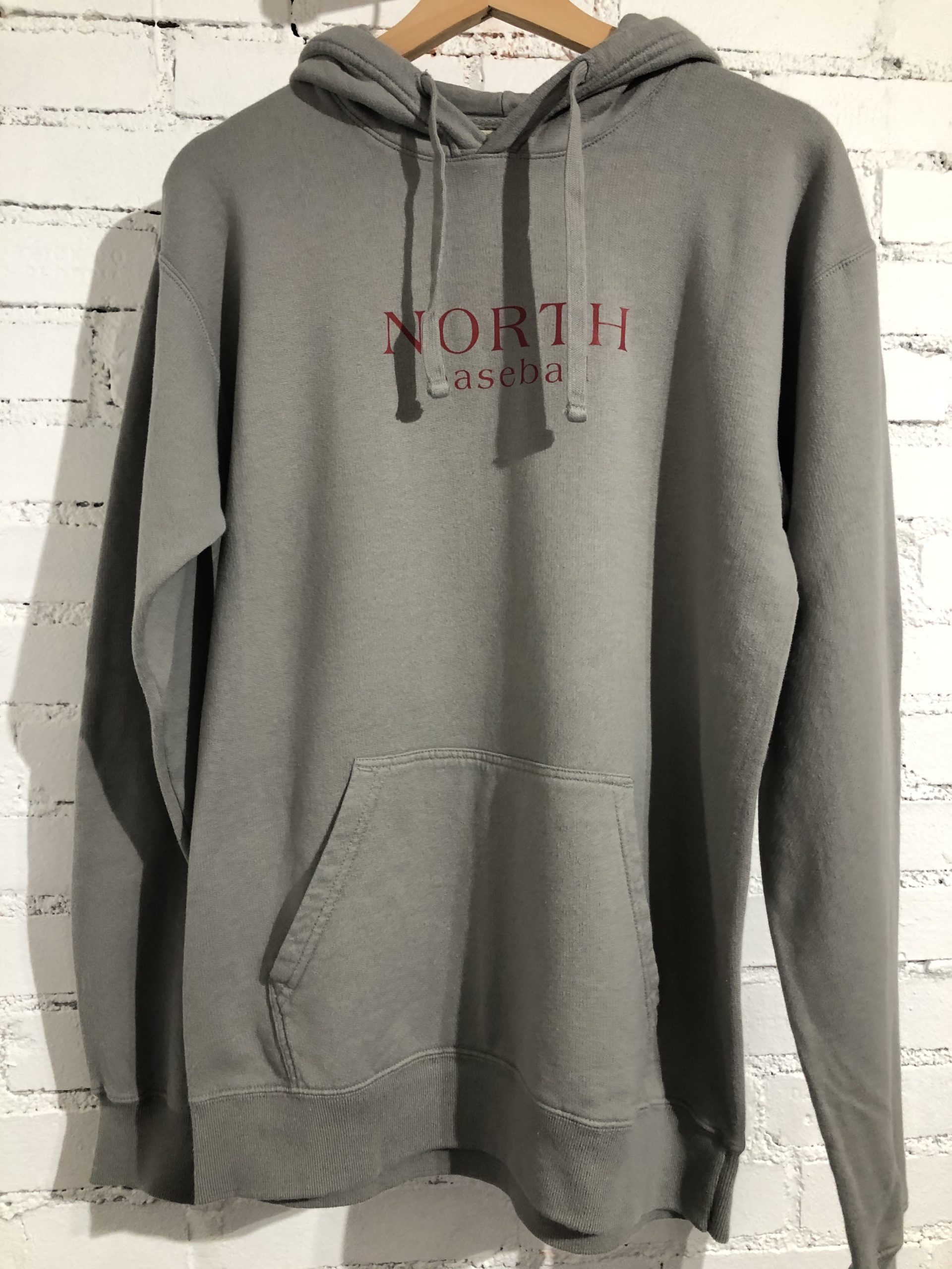 NORTH baseball Comfort Wash Hoodie (lt grey) - EM Local