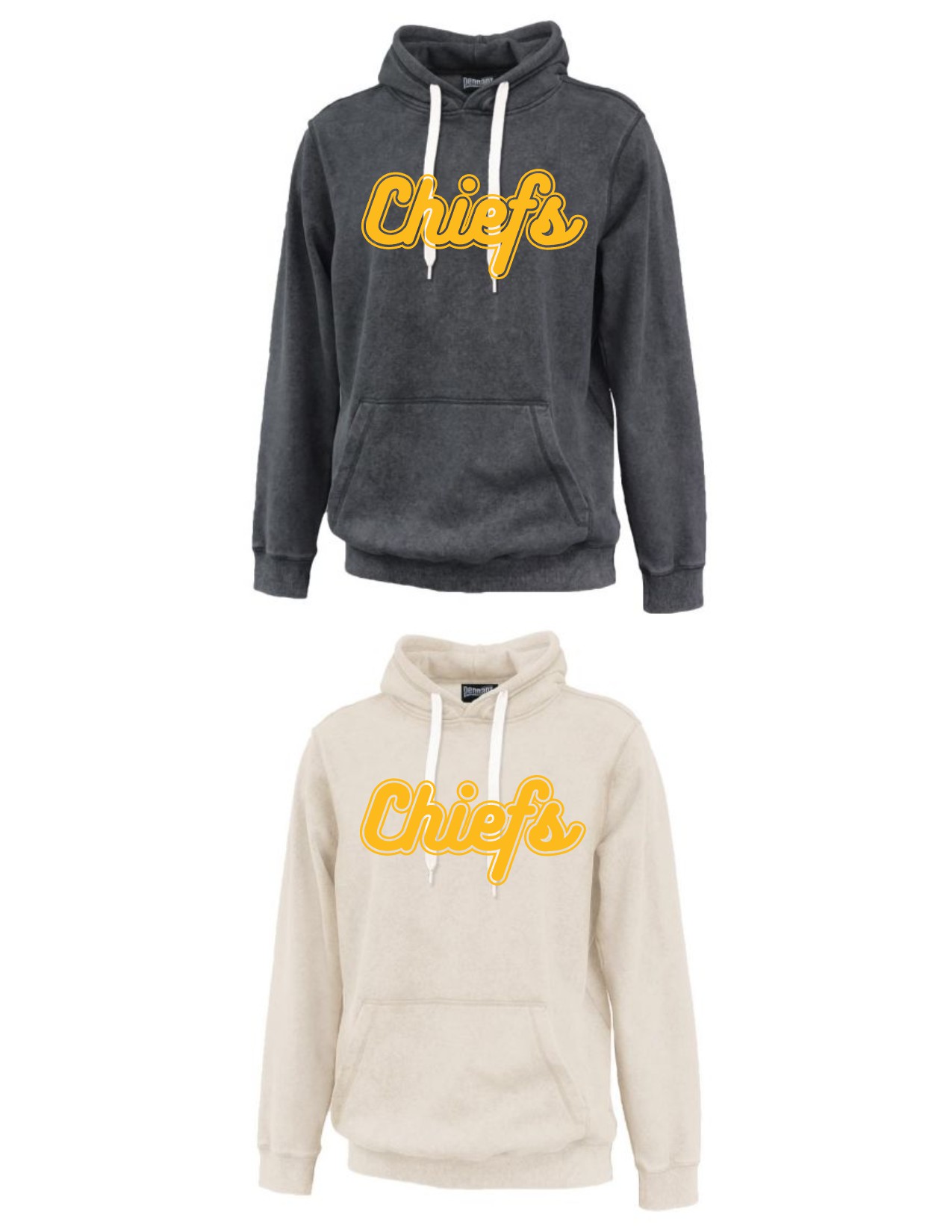 'Retro Chiefs' Pennant Washed Hoodie - EM Local