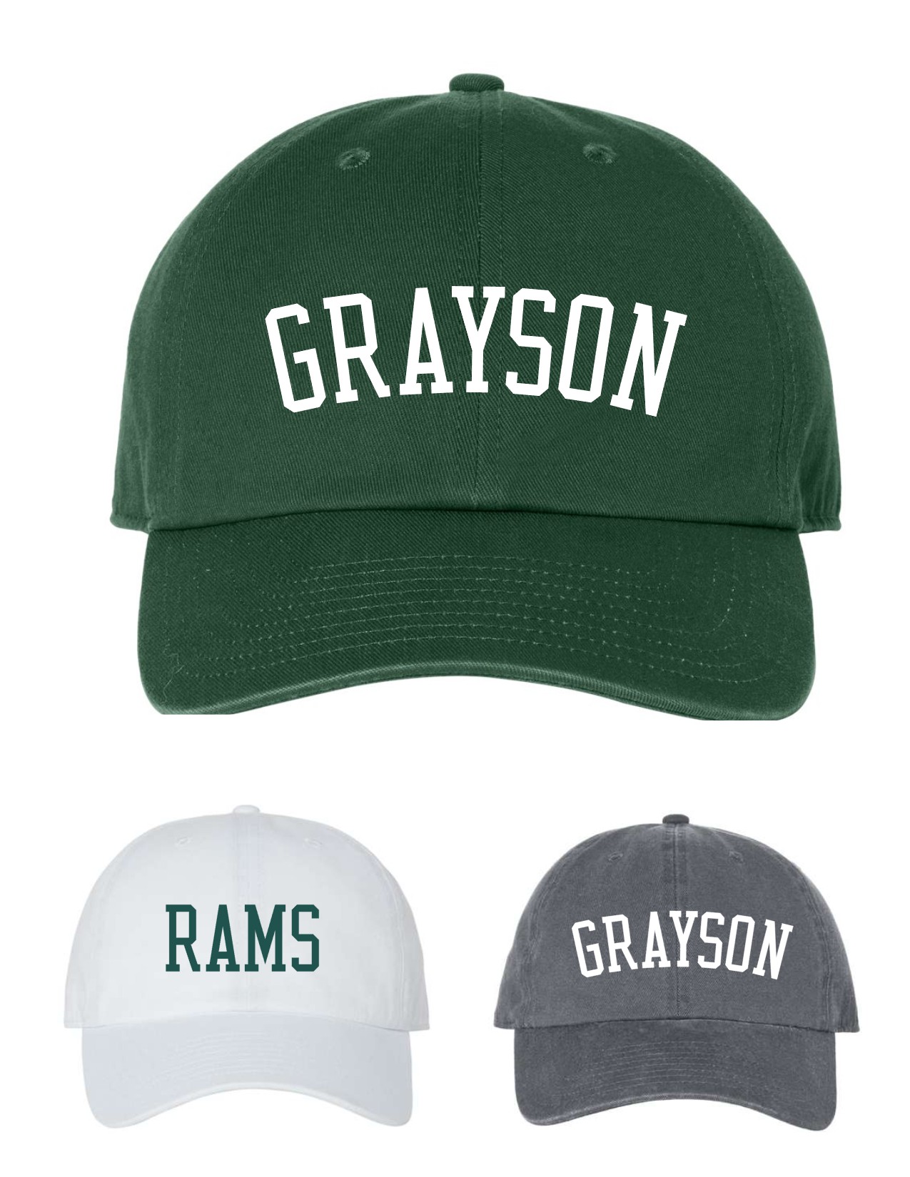 Grayson - 47 Dad Cap - Cursive or Block - EM Local