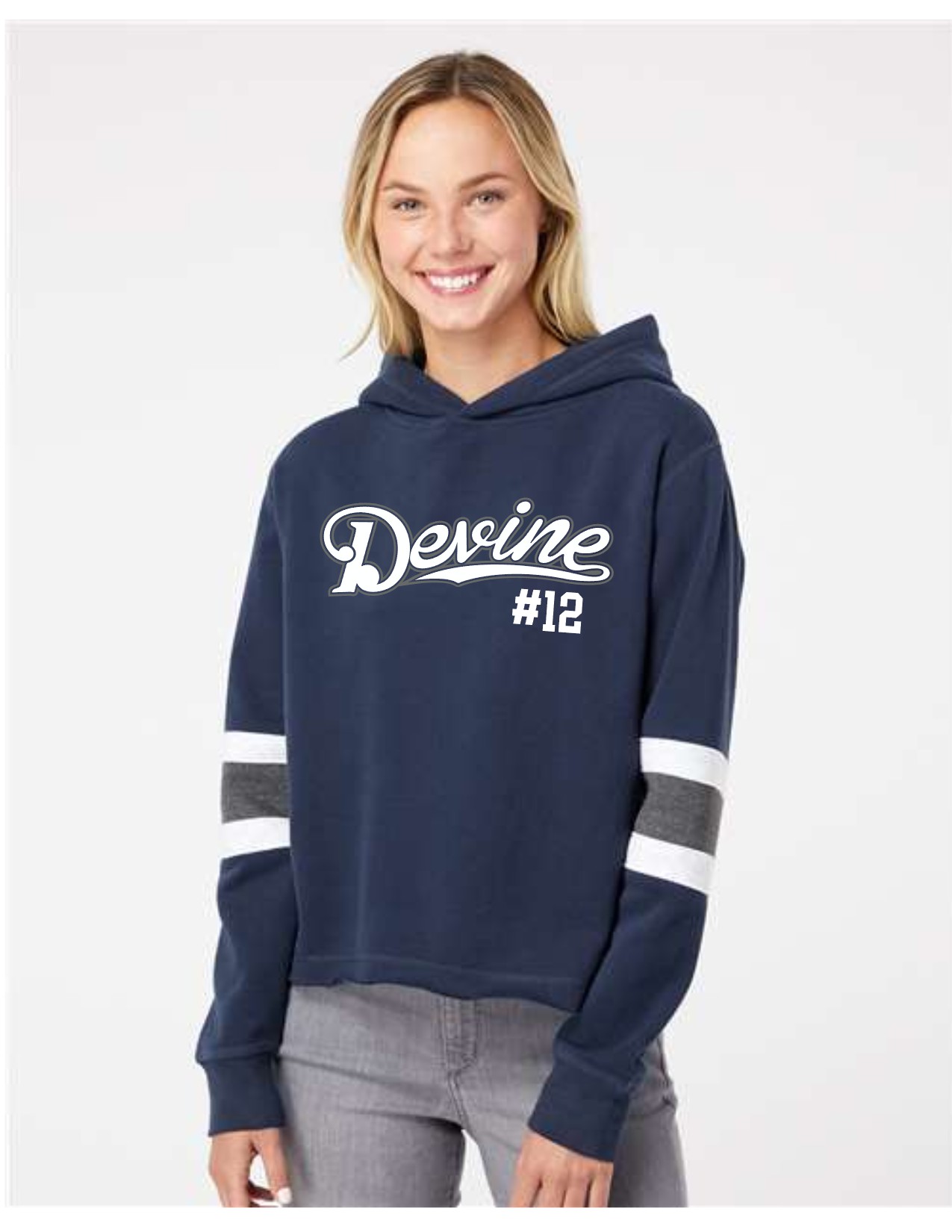 Devine Sweep - Women's Sueded Fleece Jersey Hooded Sweatshirt - EM Local